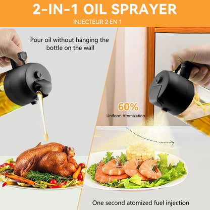 ¡Doble Función, Máximo Sabor! Spray de Aceite 2 en 1